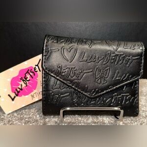 Luv Betsey Black Bows Embossed Wallet